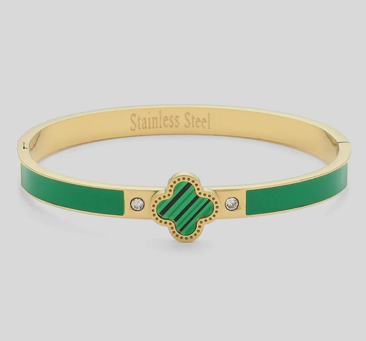 Clover Enamel Stainless Steel Bangles