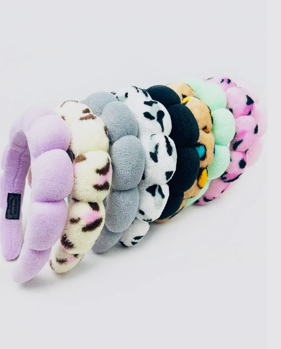 Leopard and Solid Color Spa Headband