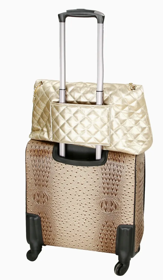 Quilted Oversize Satchel Trolley Sleeve Bag