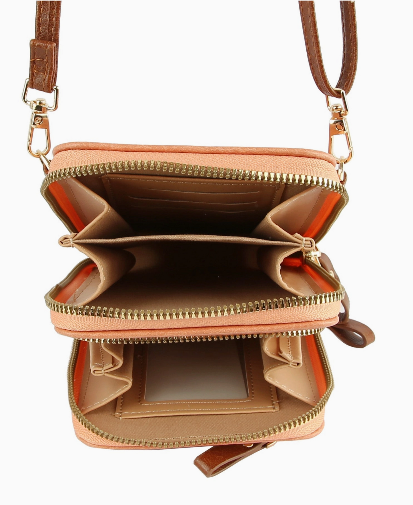 Mustard Multi-Pocket Cellphone Crossbody Wallet 📱✈️
