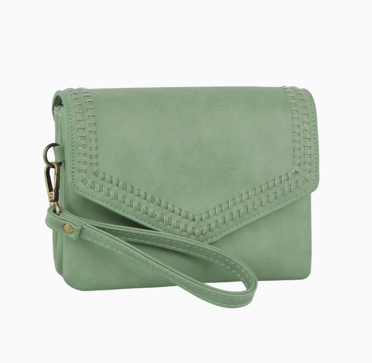 Sage Green Convertible Clutch - 3-in-1 Crossbody, Wristlet & Clutch 🌿