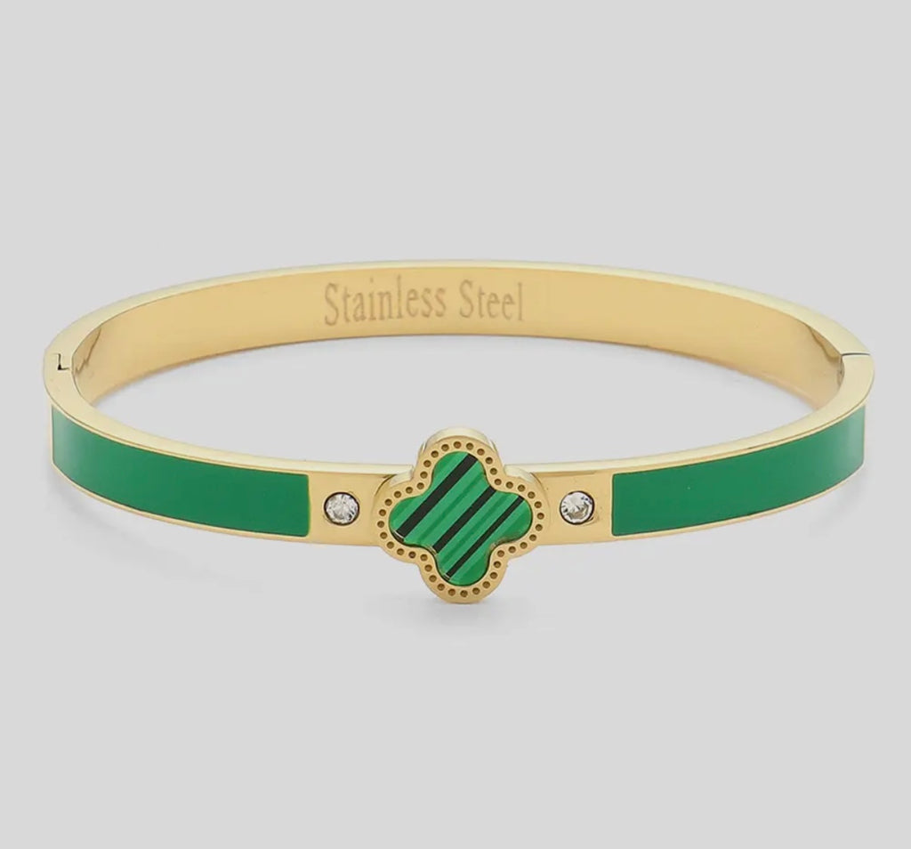 Clover Enamel Stainless Steel Bangles