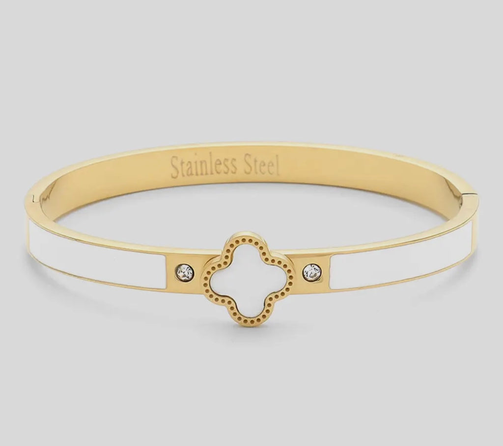 Clover Enamel Stainless Steel Bangles