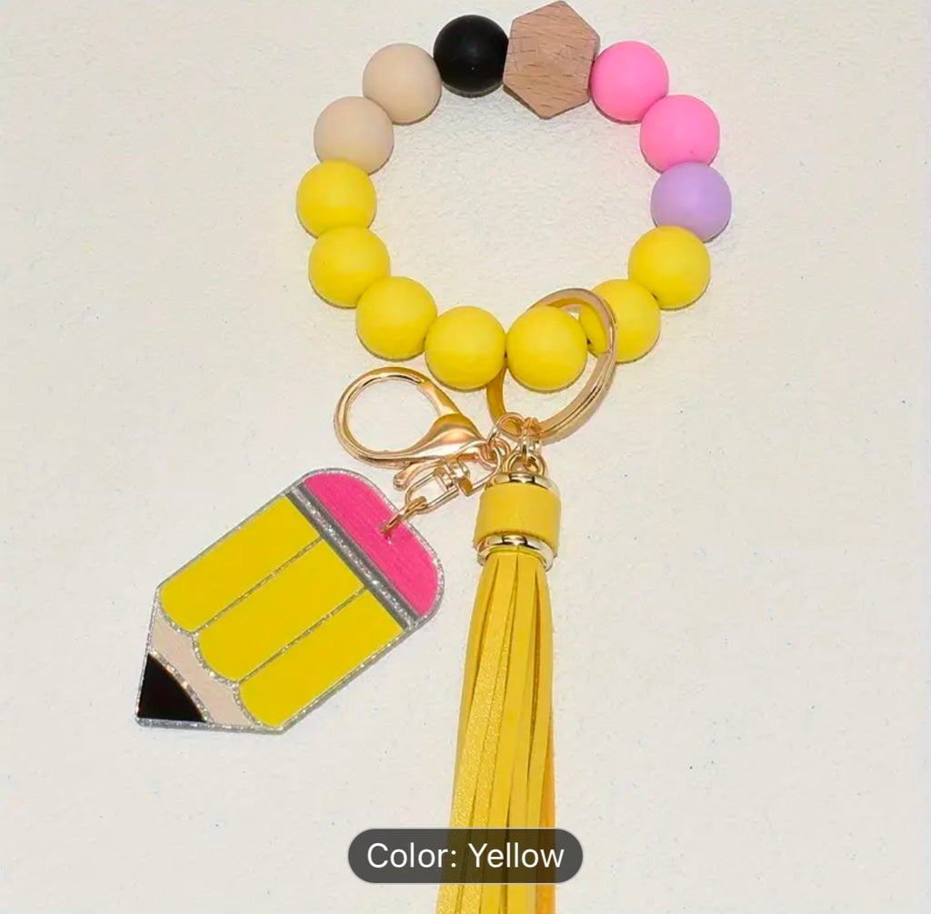 Teacher Appreciation Beaded Silicon Wristlet