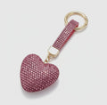 Bling Studded Heart Charm Keychain