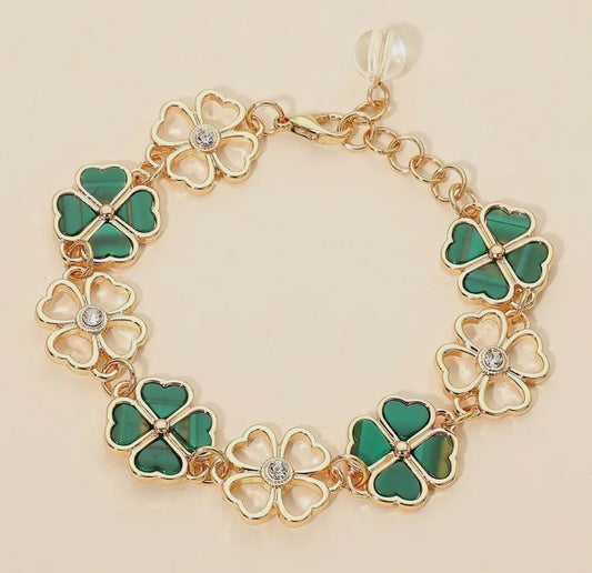 Shamrock Clover Link Bracelet