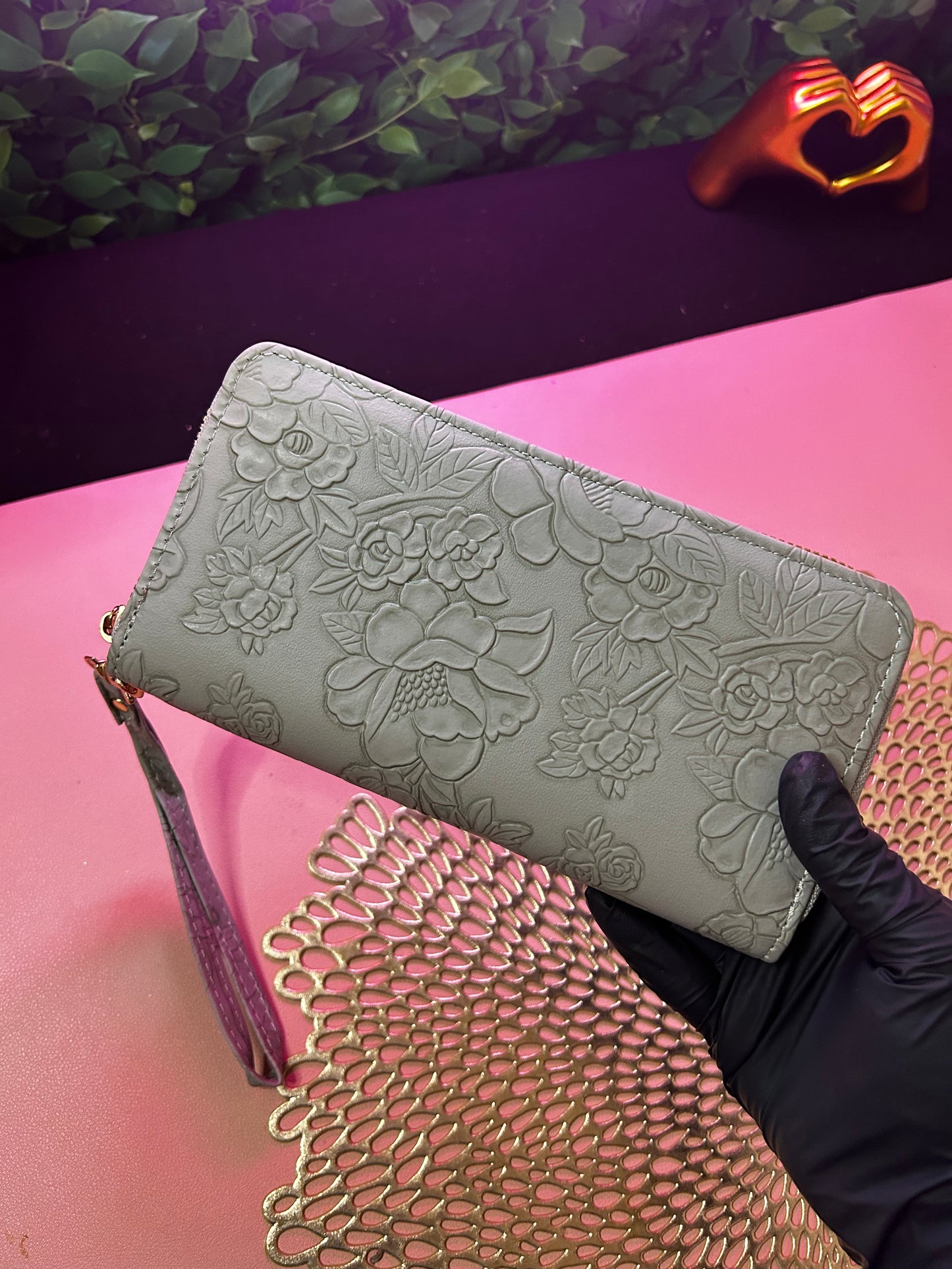 Floral Embossed Long Wallet - Available in 5 colors!