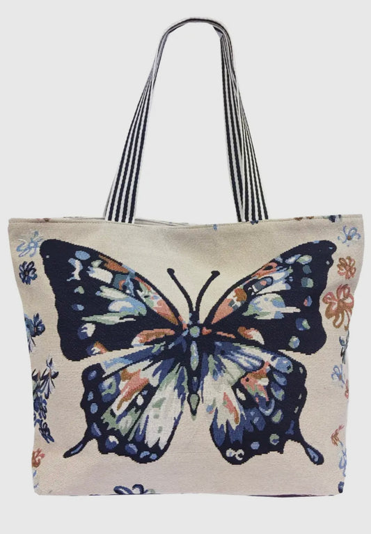 Butterfly Wonderland Tapestry Canvas Tote Bag
