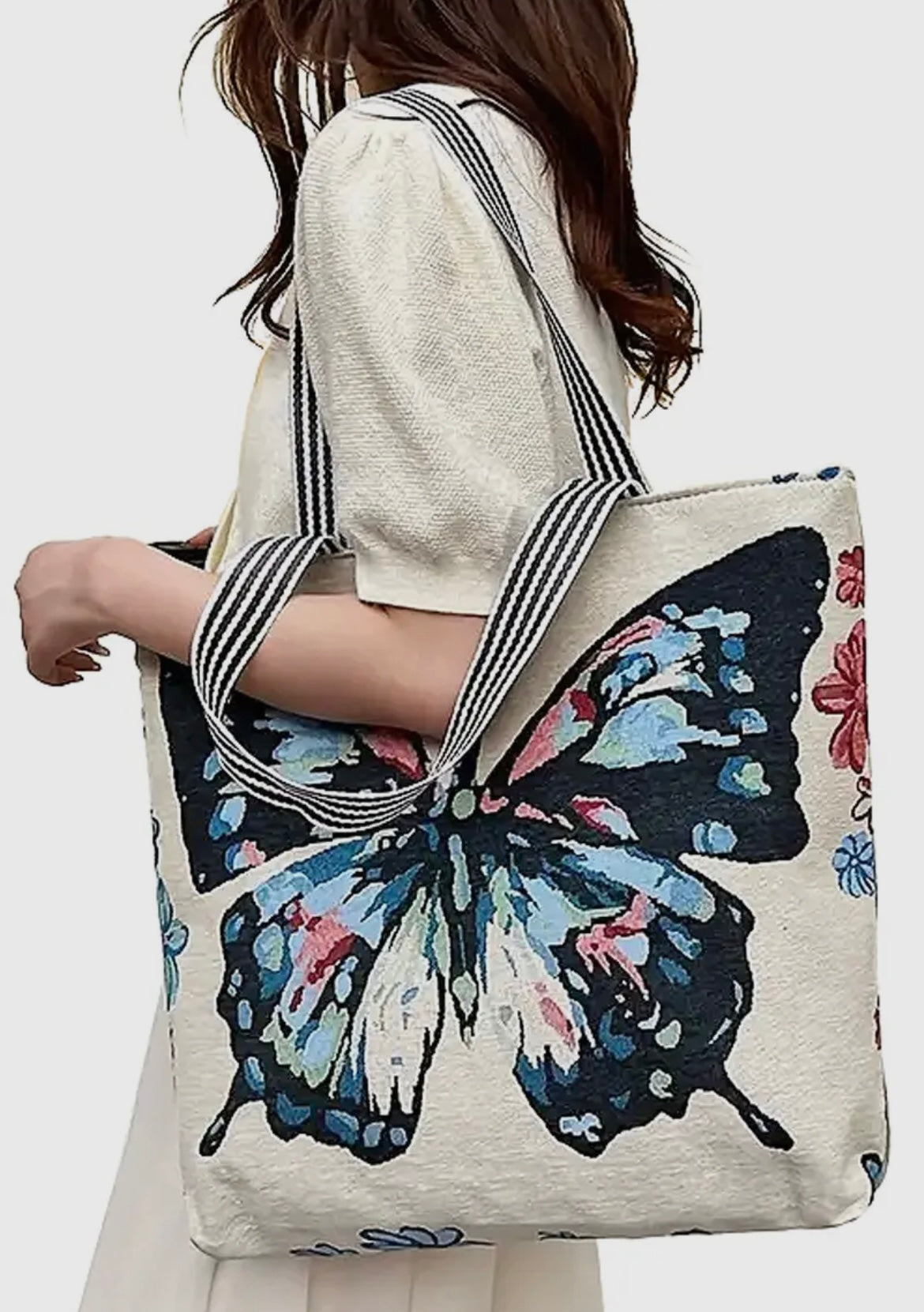 Butterfly Wonderland Tapestry Canvas Tote Bag