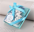 Baby Blue Silver Metal Teddy Bear Bookmark with Tassel • Gift Box