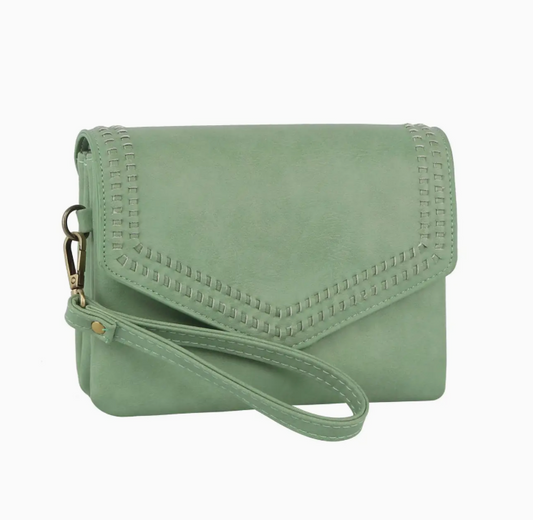 Sage Green Convertible Clutch - 3-in-1 Crossbody, Wristlet & Clutch 🌿