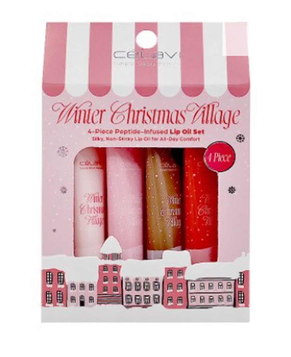 Celavi Winter Village- 4pc Lip Oil Set