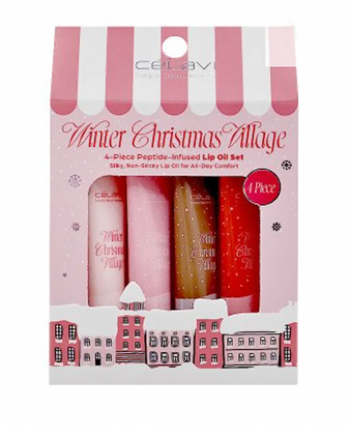 Celavi Winter Village- 4pc Lip Oil Set